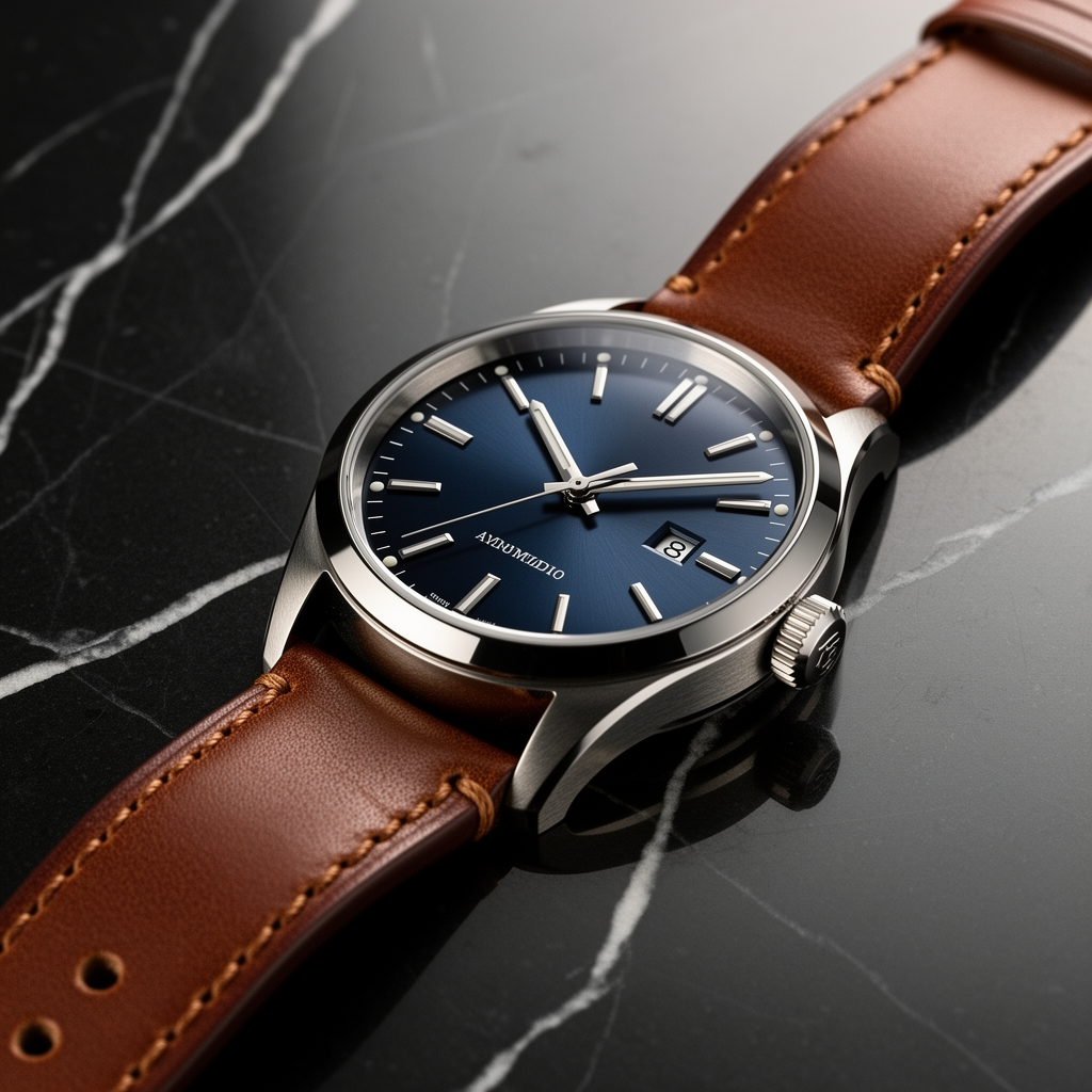 FLUX.2 Flex watch product photo on black marble