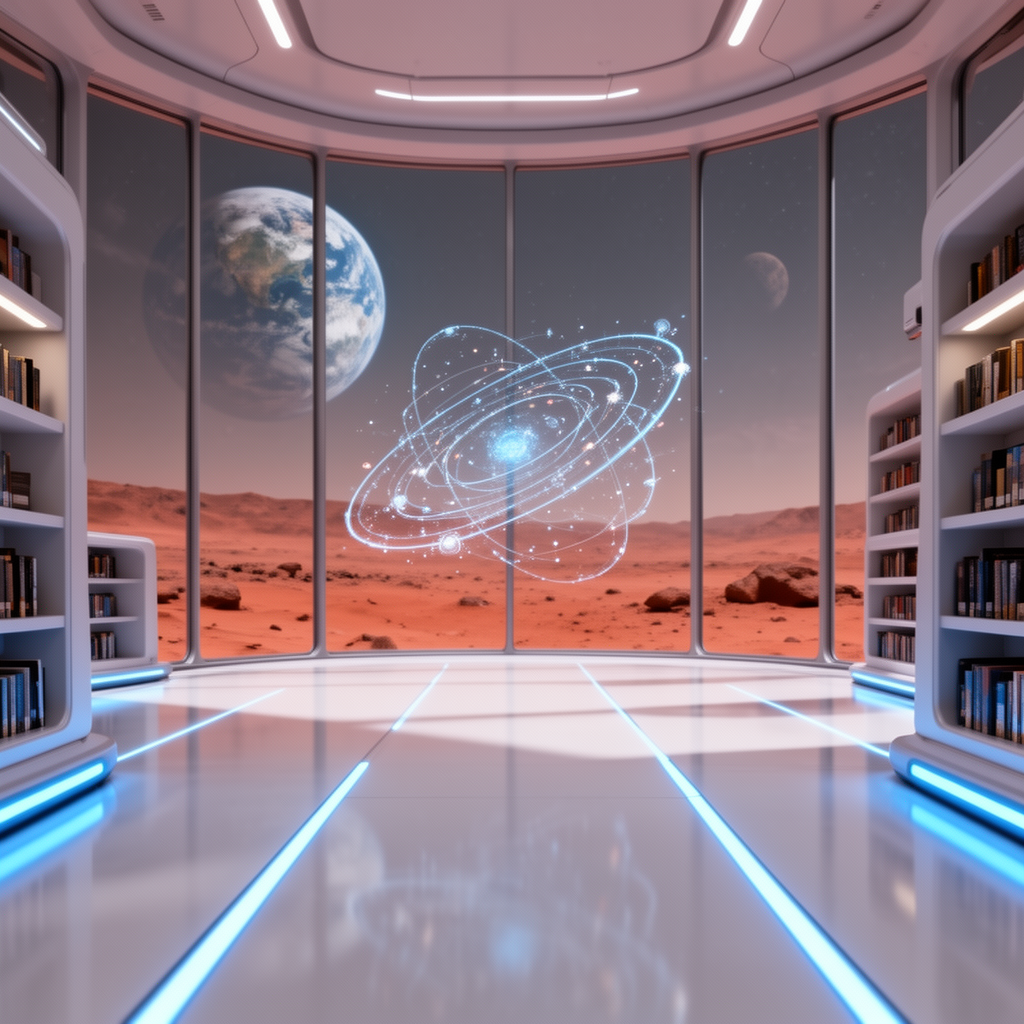 FLUX.2 Dev Mars colony library interior