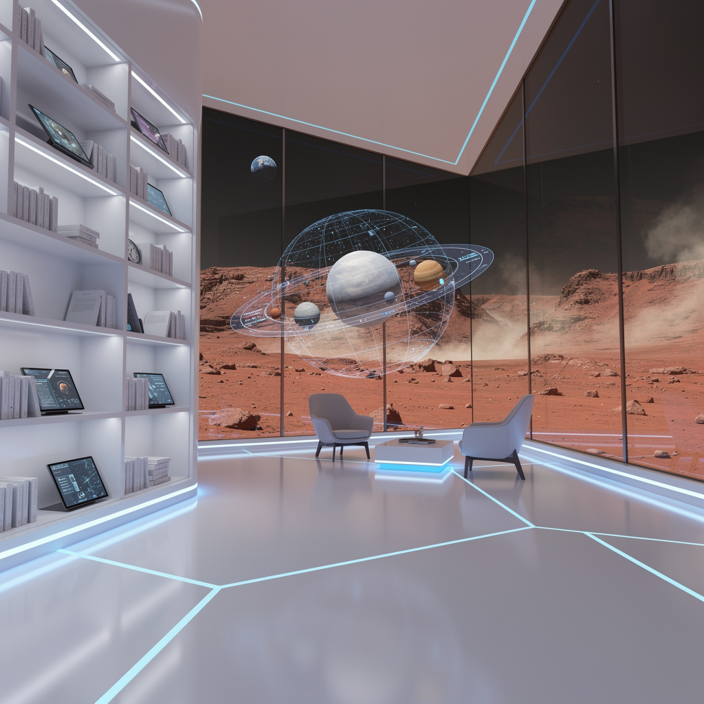 FLUX.2 Pro Mars colony library interior