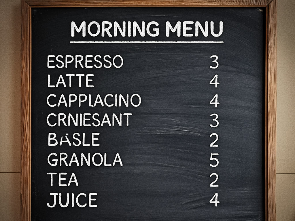 GLM-Image output: chalkboard menu