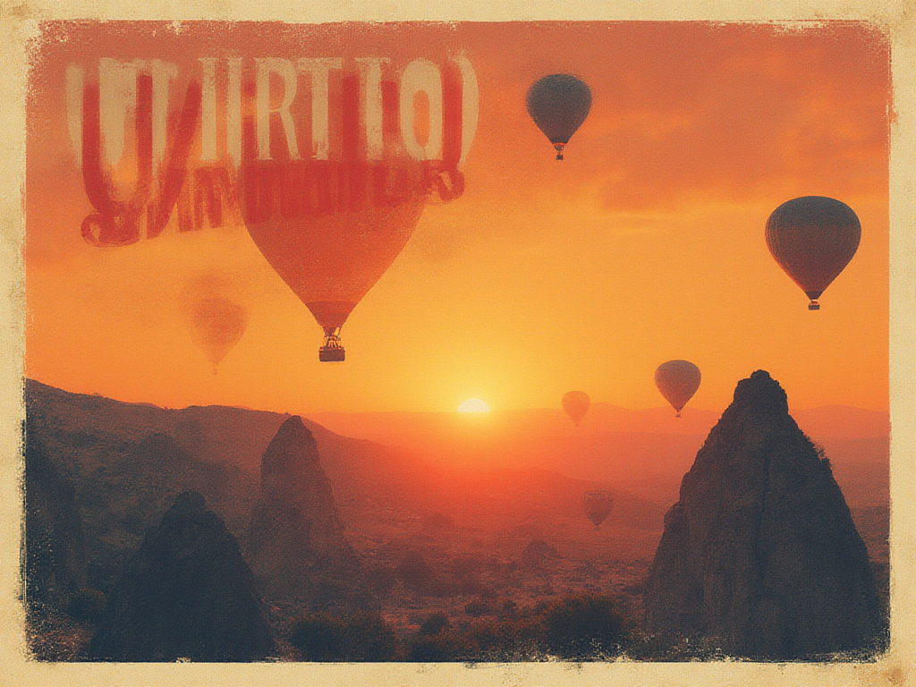 Vintage travel poster with hot air balloons and the text WIRO API