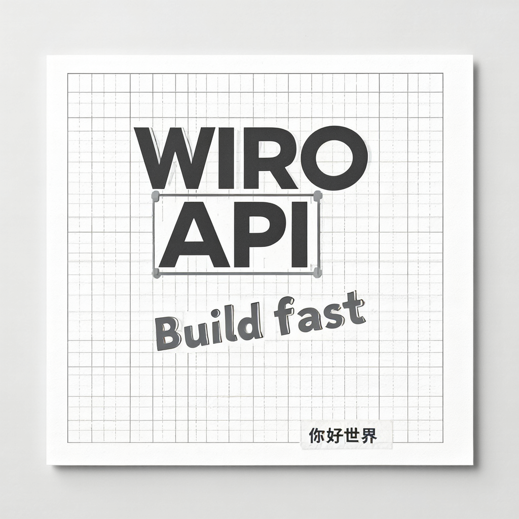 Minimalist poster with WIRO API and Chinese text