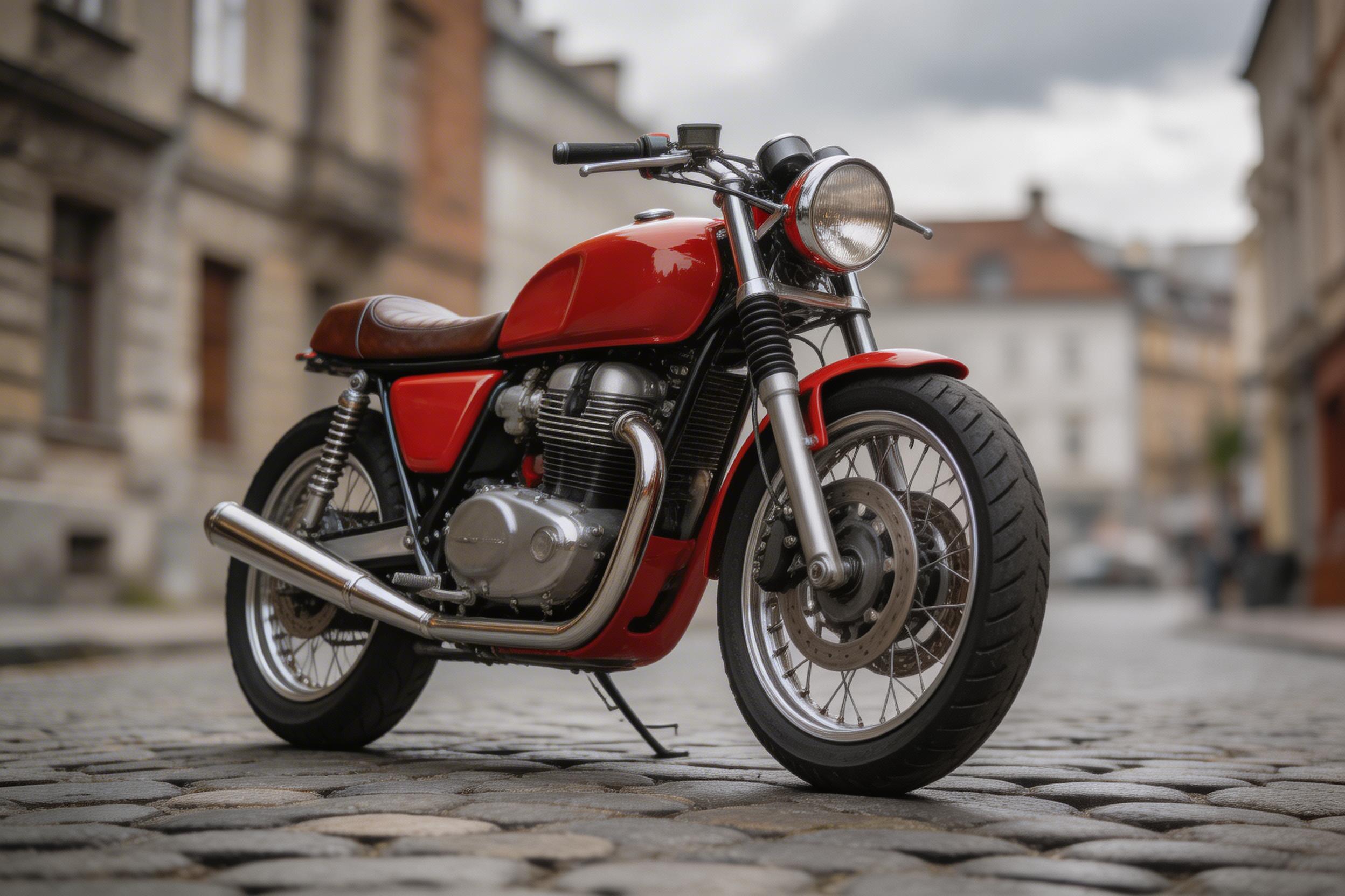 Input image: red vintage motorcycle for Nano-Banana-2 edit test