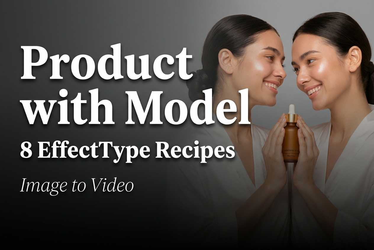 Product with Model: 8 EffectType Recipes for Image-to-Video Ads