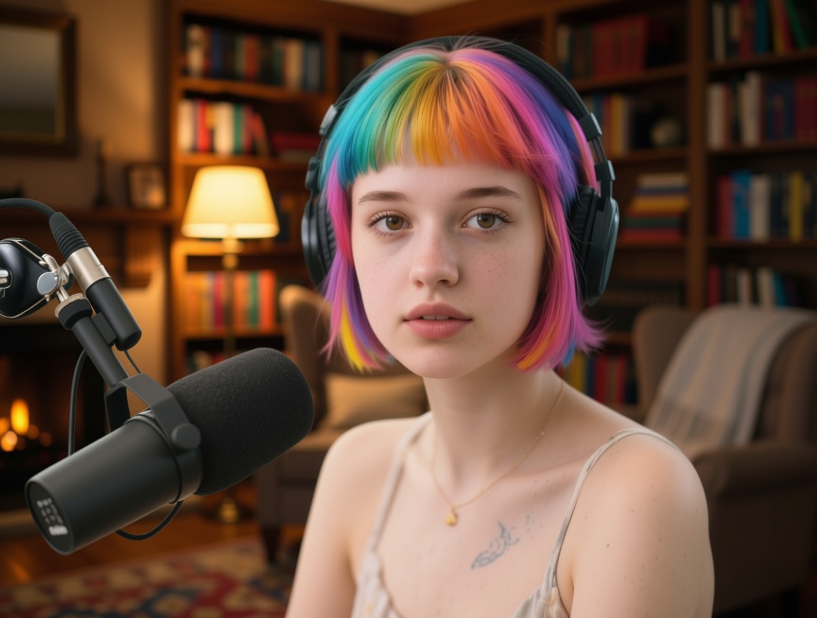 Qwen Image Edit Plus output with library background