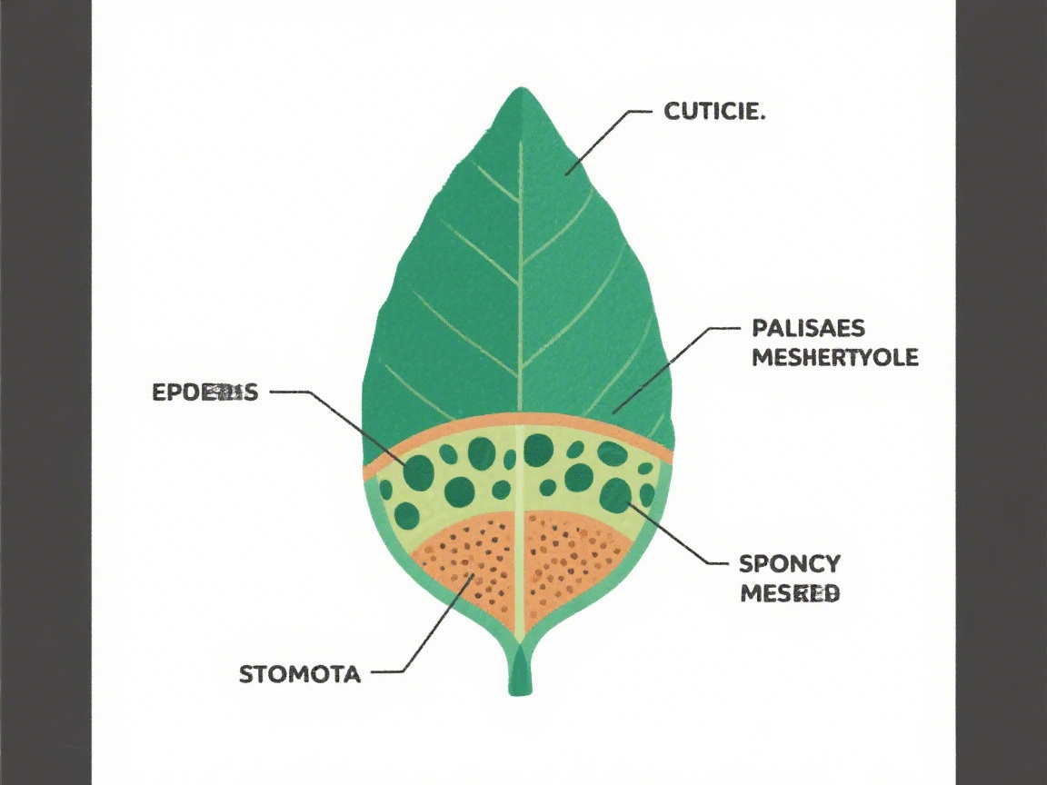 Seedream v3 output for leaf diagram labels prompt