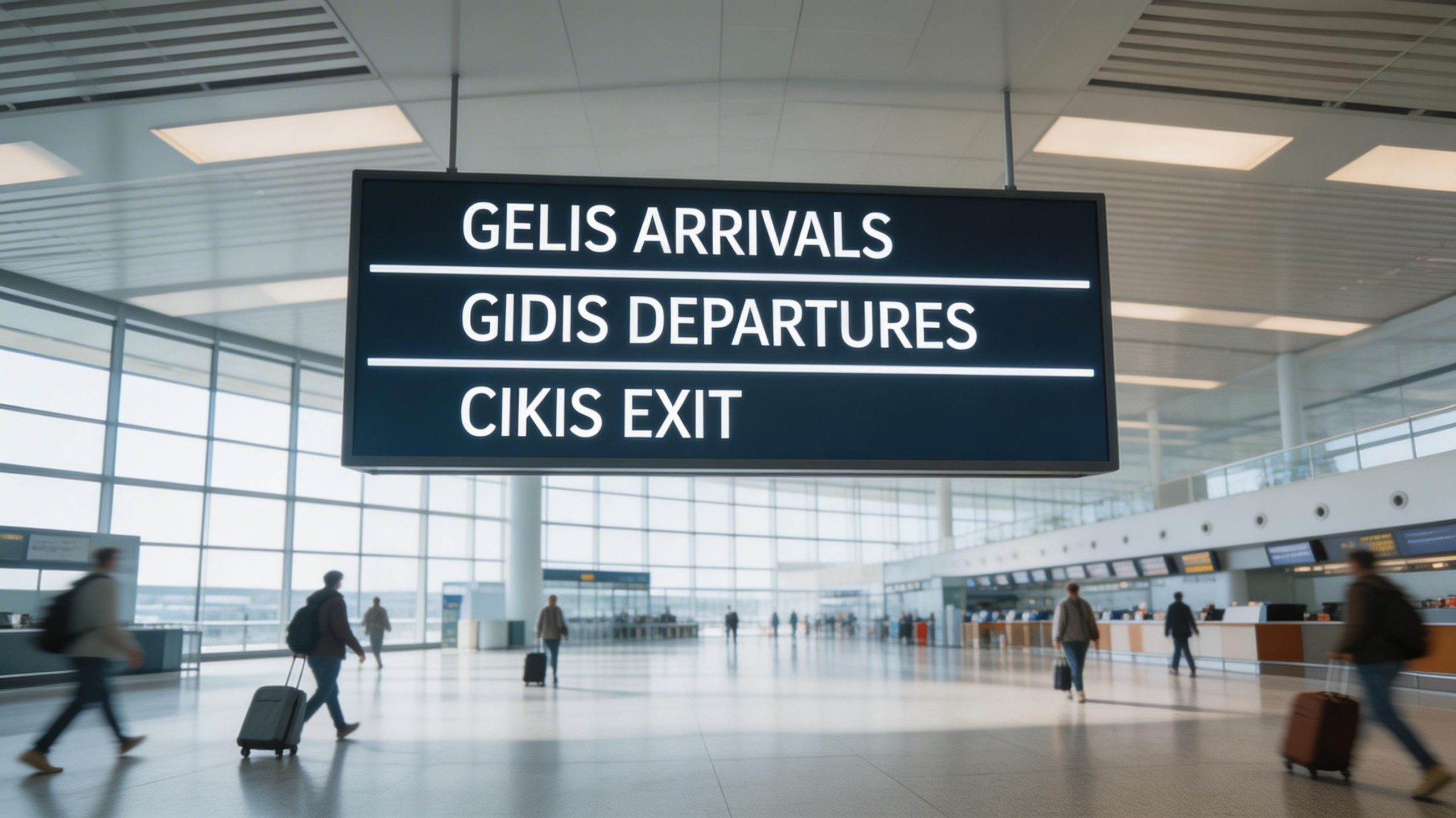 Seedream V5 Lite output for airport wayfinding sign prompt