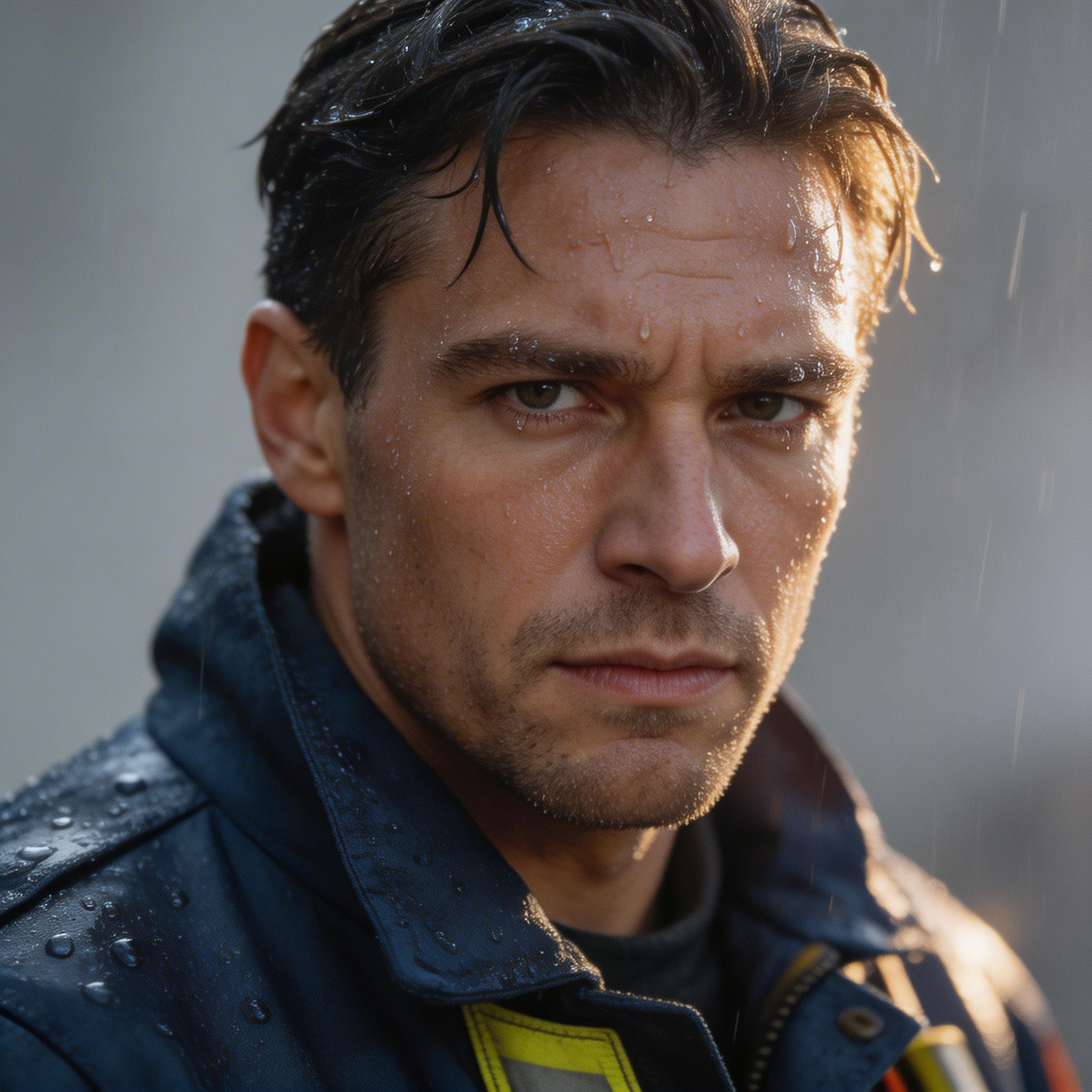 Seedream V5 Lite portrait output of a firefighter