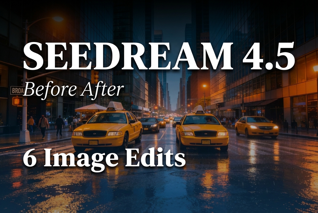 Seedream 4.5: 6 Before/After Image Edits
