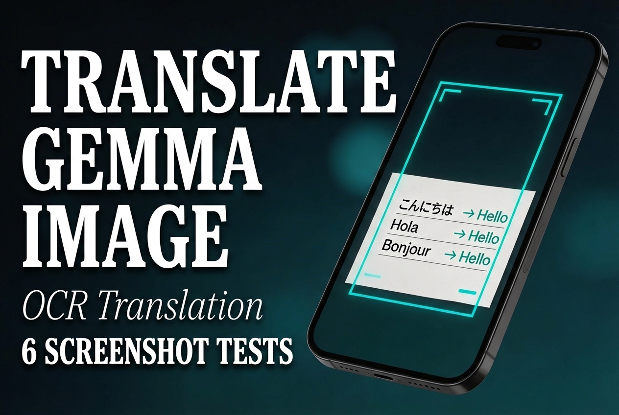Translate Gemma Image: OCR Translation in 6 Screenshot Tests