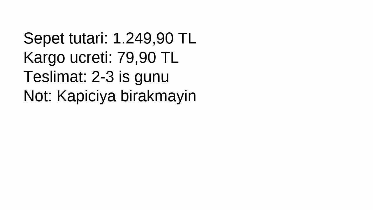 Synthetic Turkish ecommerce cart screenshot for OCR translation test