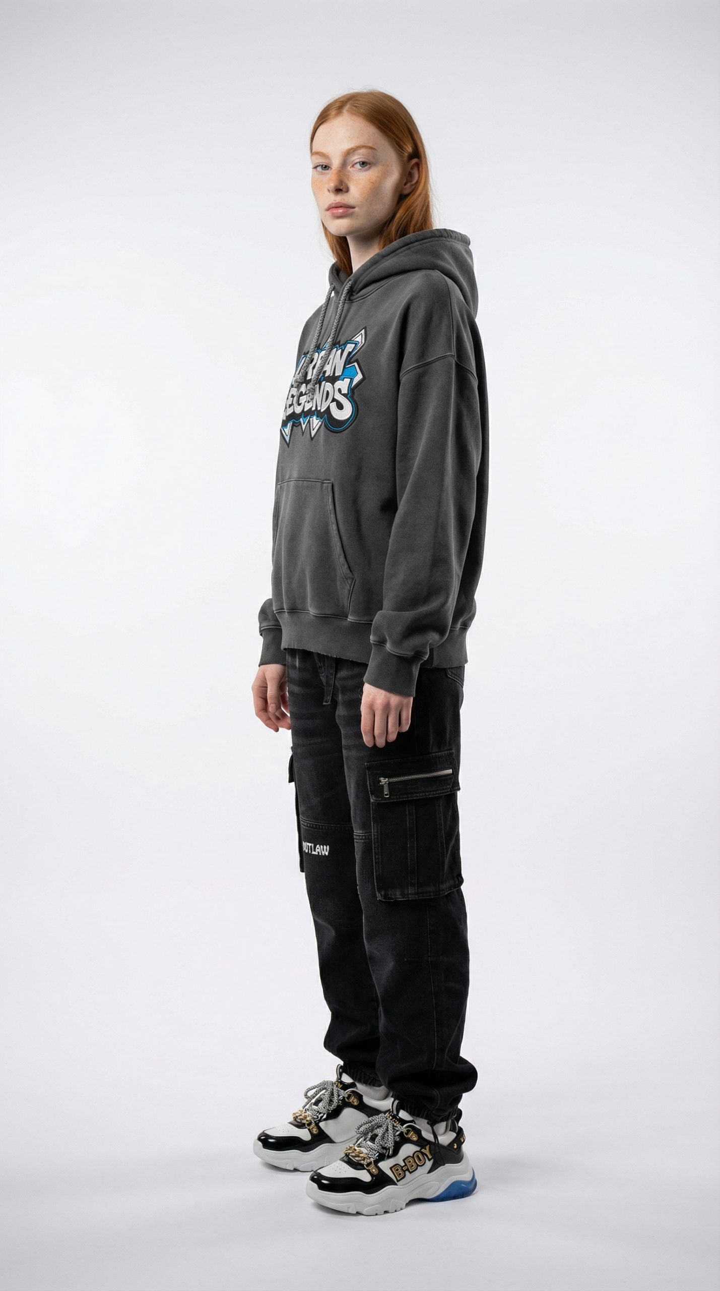 After: studio side profile try-on output, 9:16