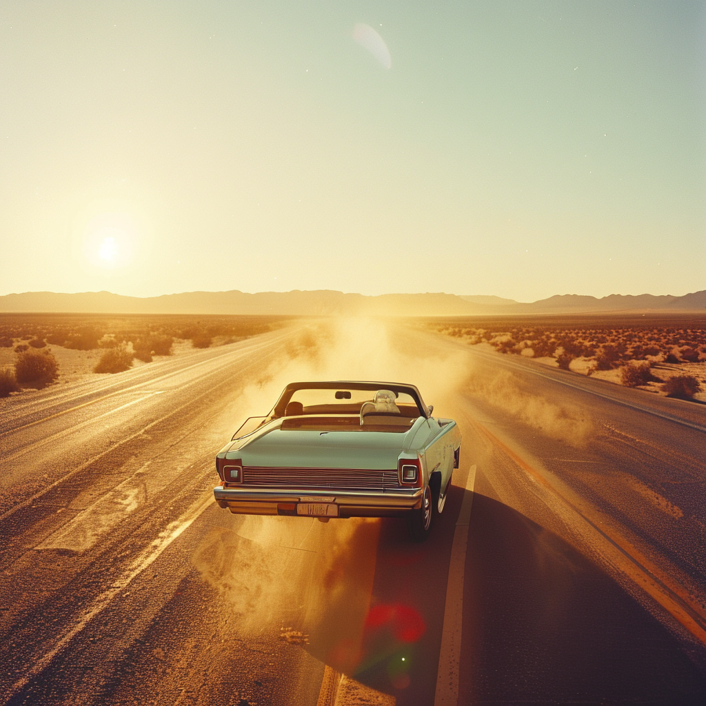 Vintage road trip image used as input