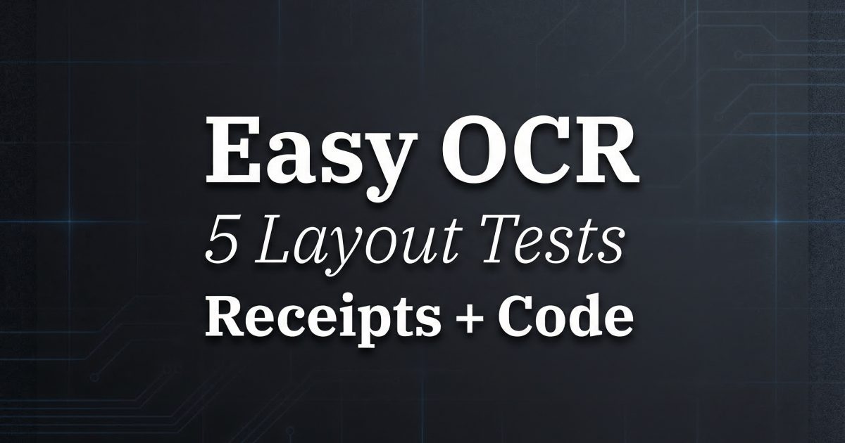 Easy OCR: 5 Layout Tests