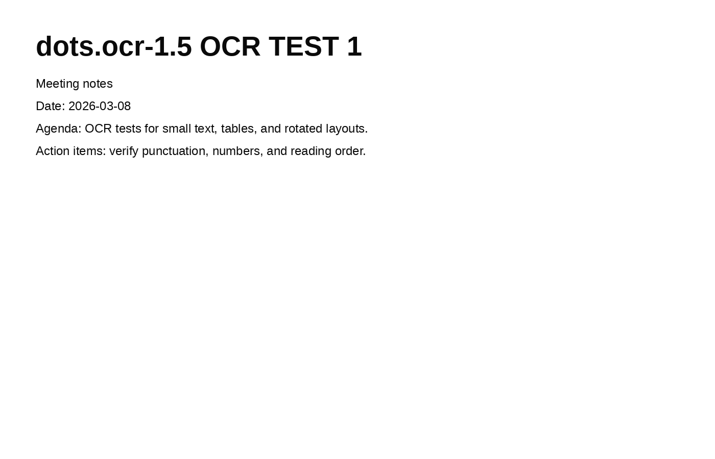 Synthetic OCR test image with a clean paragraph and date