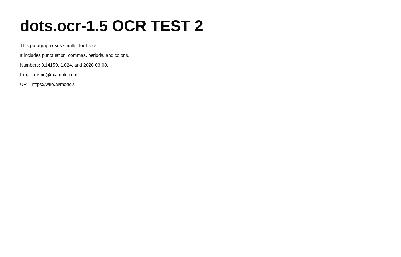 Synthetic OCR test image with small font, numbers, email, and URL