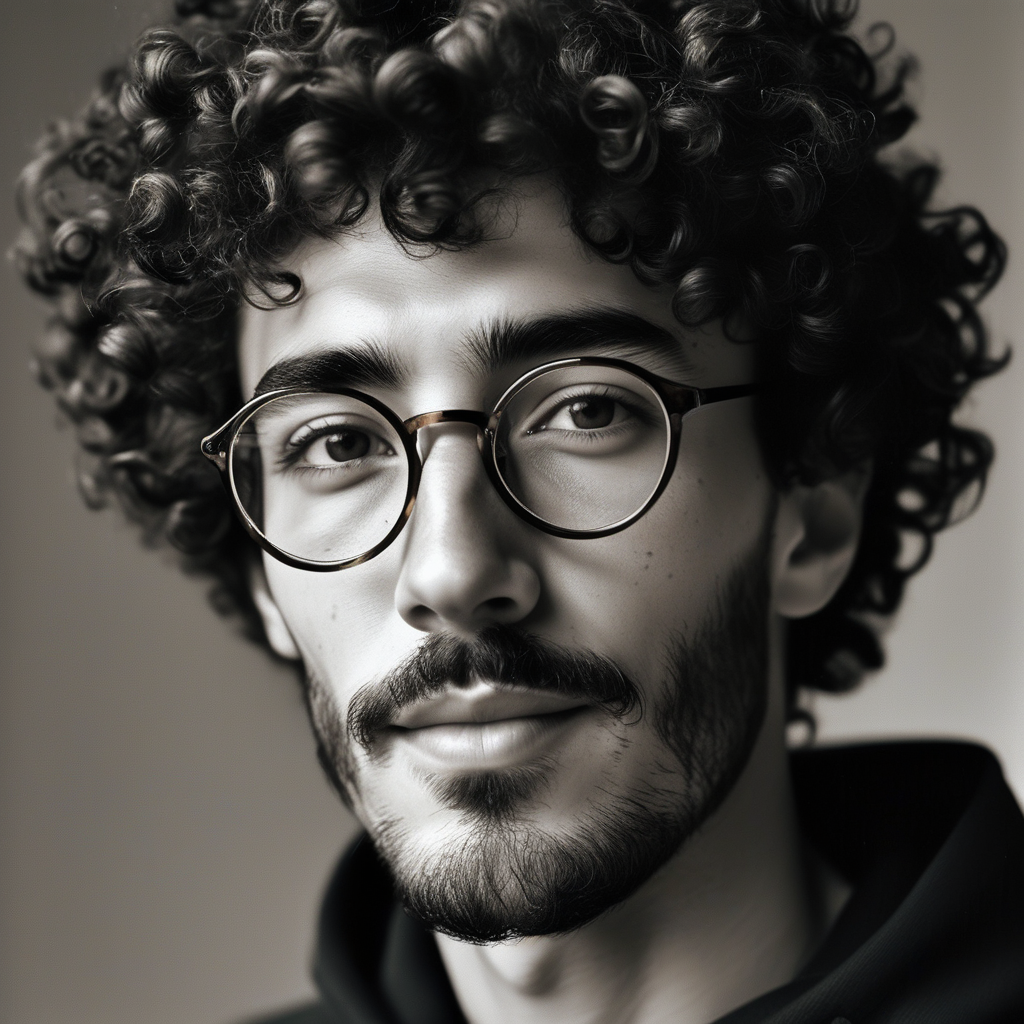 Black and white film noir portrait output