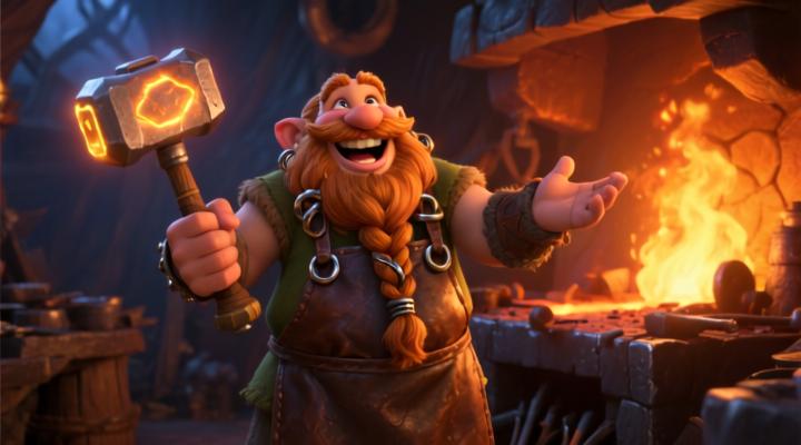 Input image of a dwarven blacksmith character for Live Avatar test 1