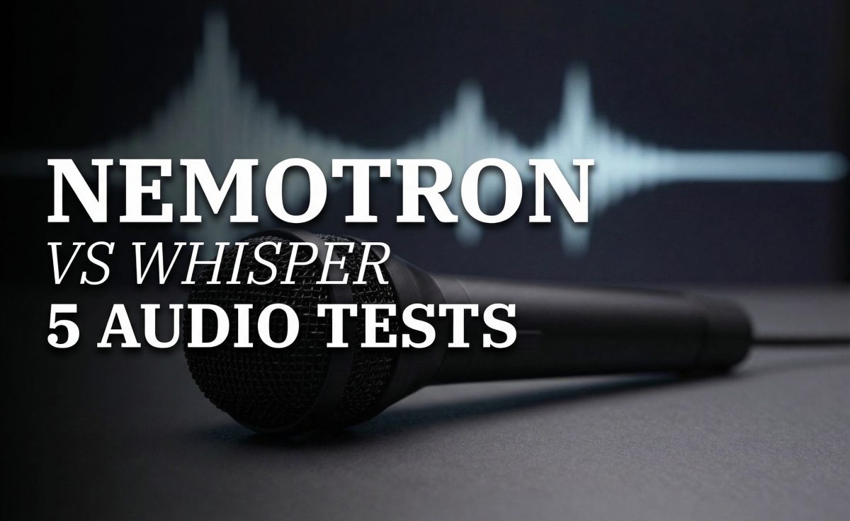 Nemotron vs Whisper speech to text comparison cover image