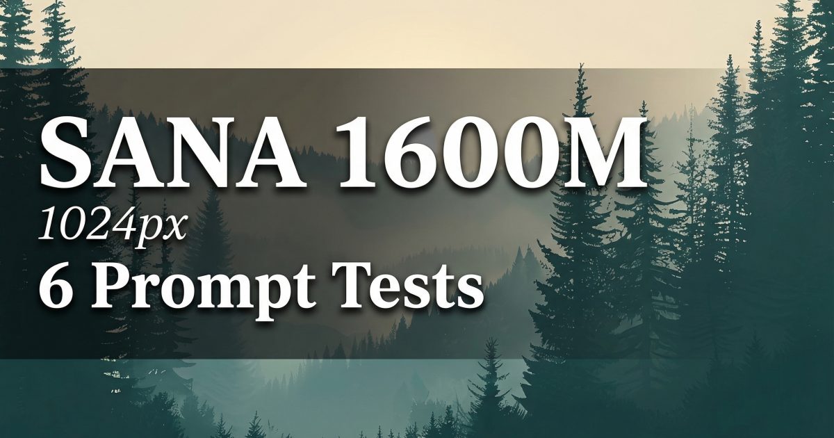 Sana 1600M (1024px): 6 Prompt Tests