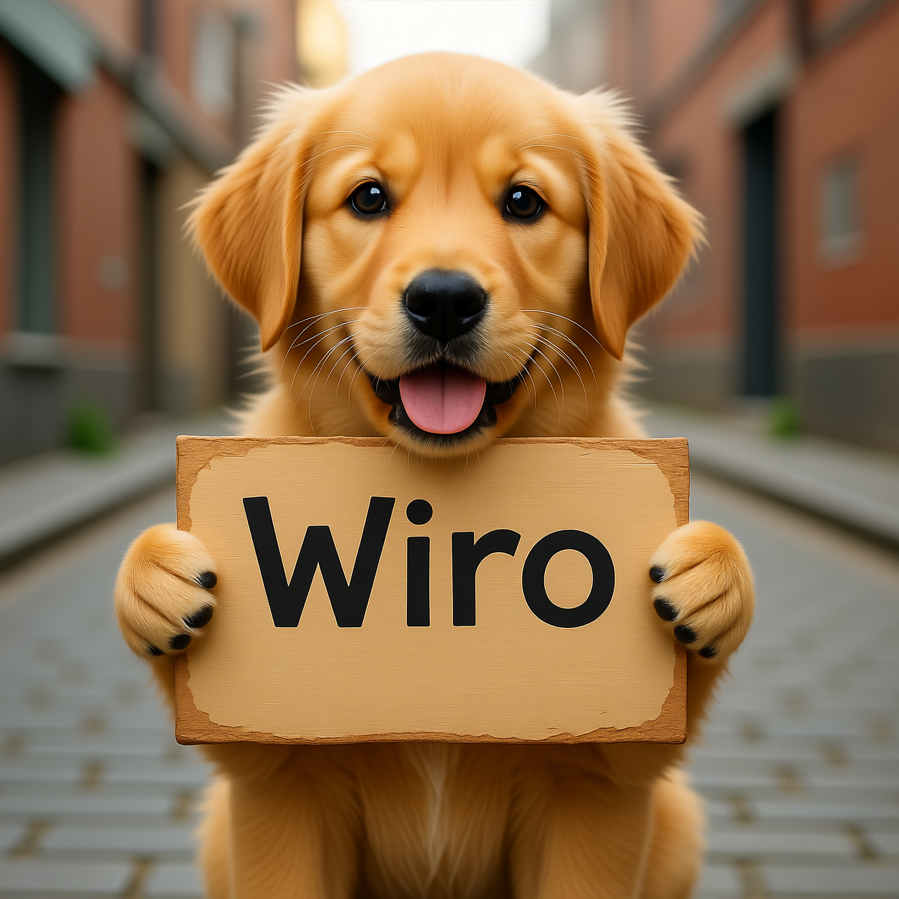 Golden retriever puppy in place of a cat
