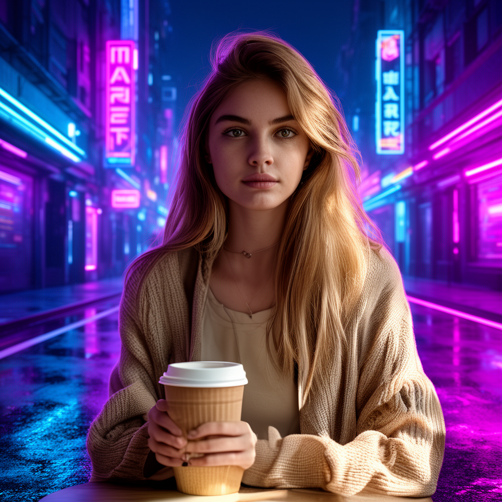 Sample 1 FLUX cyberpunk background