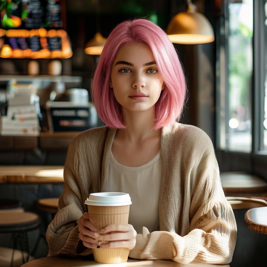 Sample 5 FireRed pink bob hair