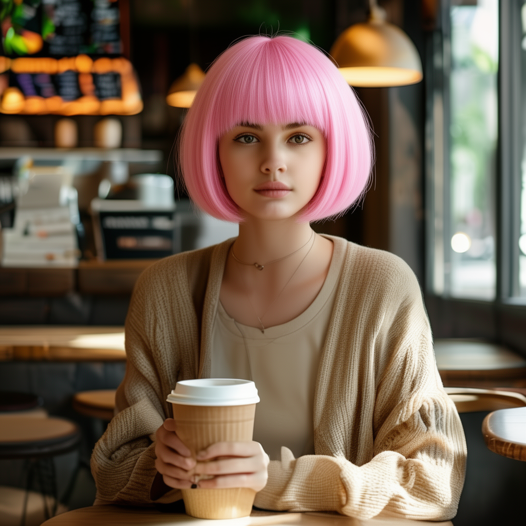 Sample 5 FLUX pink bob hair