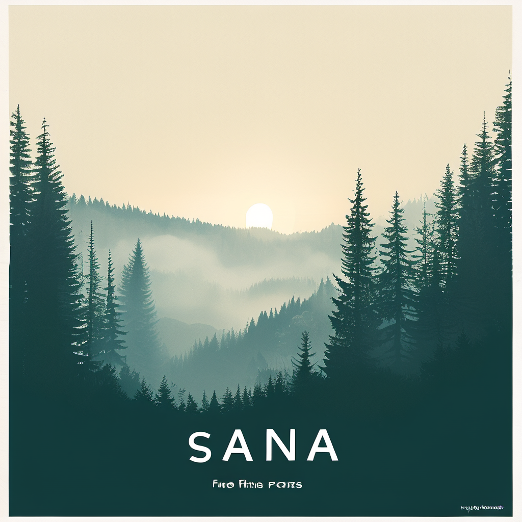 Minimalist foggy forest movie poster