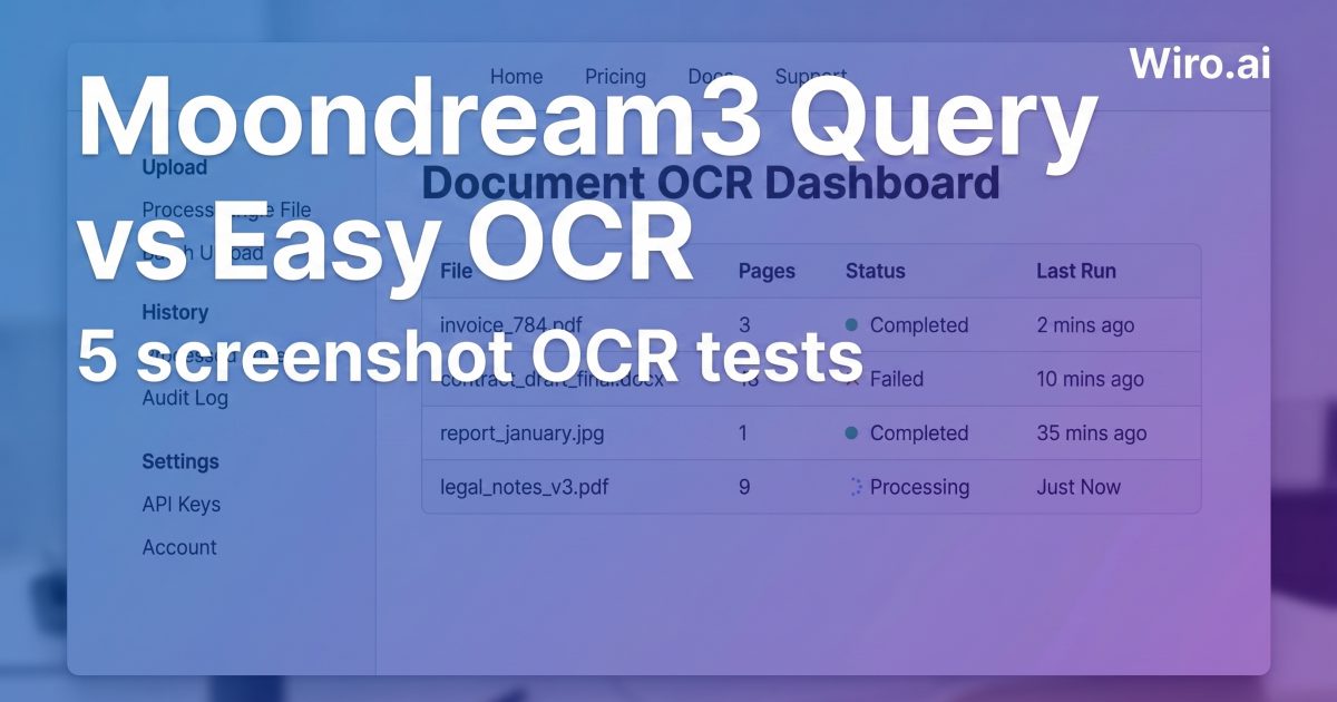 Moondream3 Query vs Easy OCR: 5 Screenshot OCR Tests