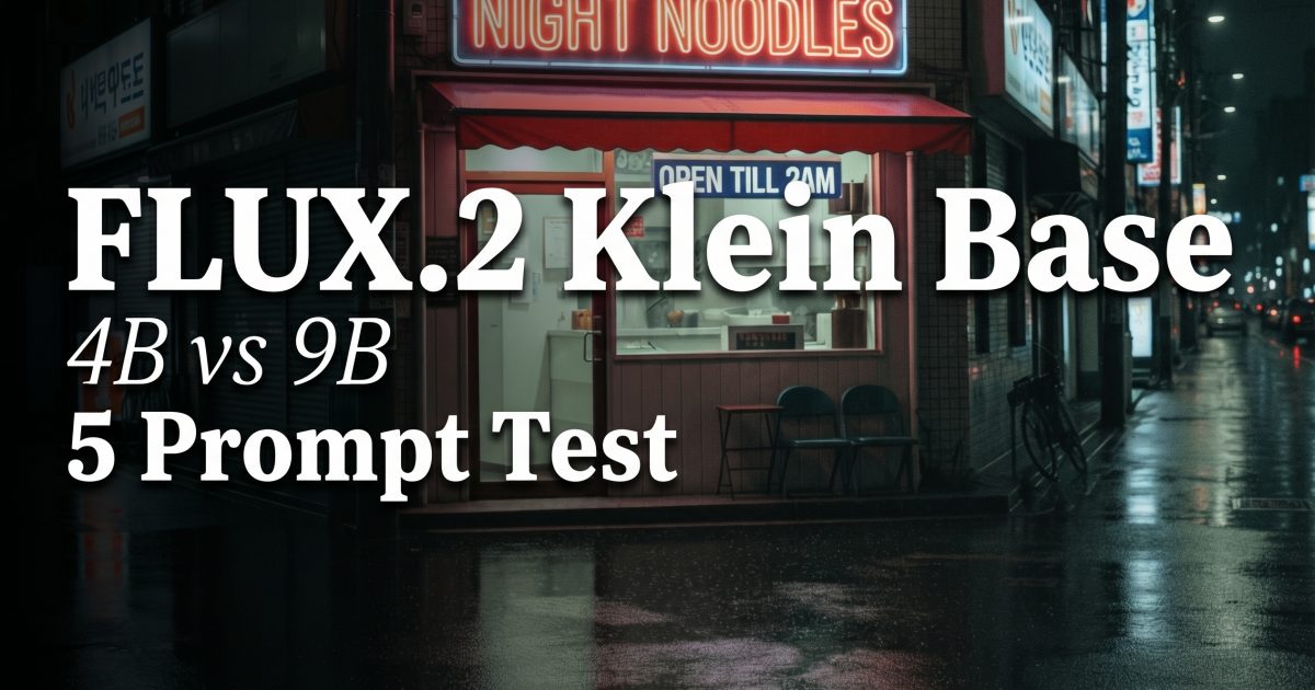 FLUX.2 Klein Base 4B vs 9B: 5 Prompt Image Test