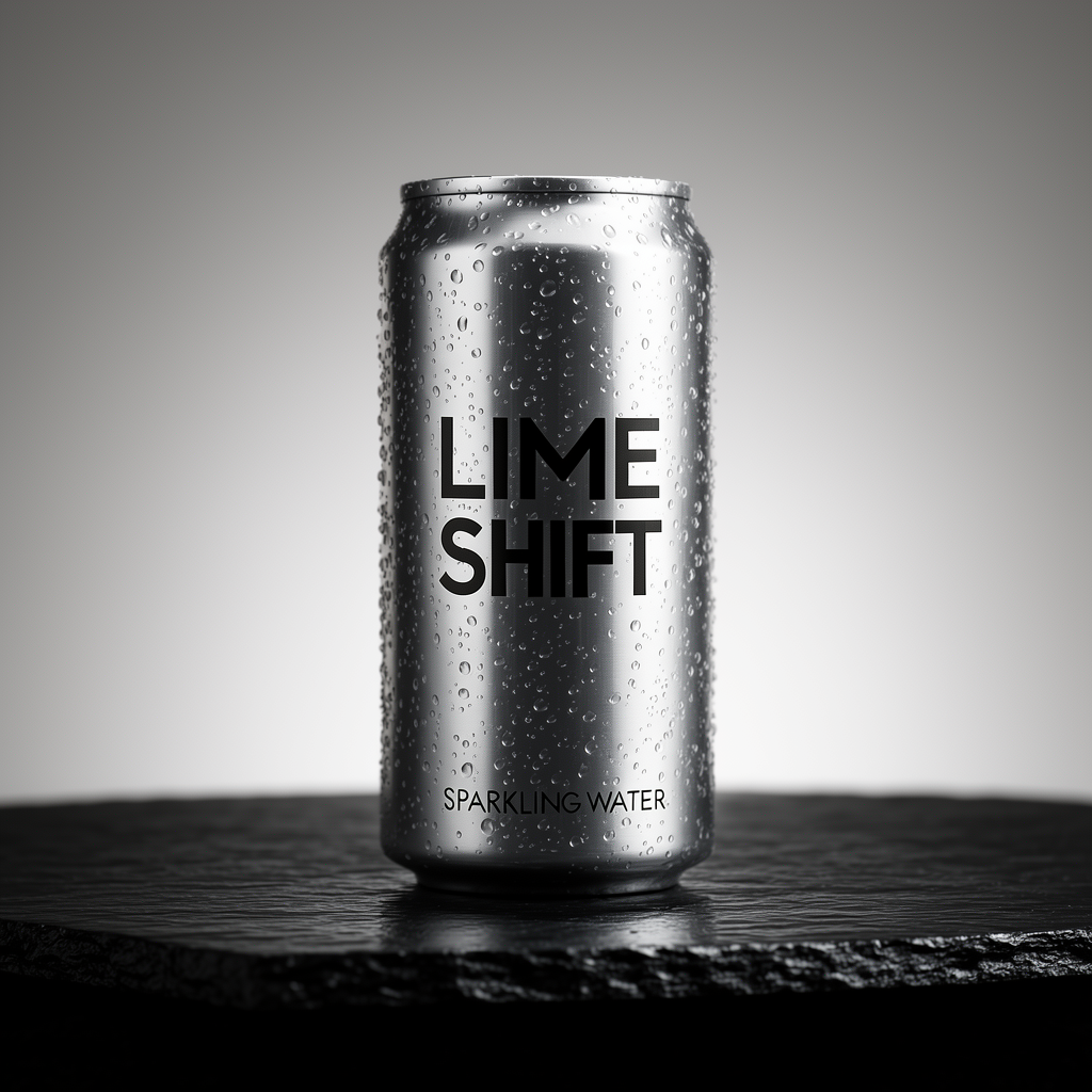 FLUX.2 Klein Base 4B output: chilled soda can with label text LIME SHIFT