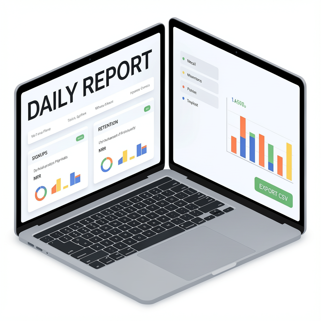 FLUX.2 Klein Base 9B output: laptop analytics UI with clearer headline and labels