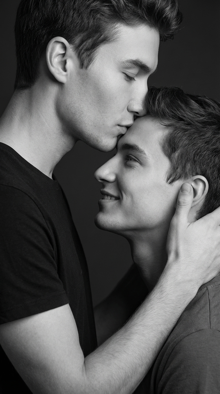 Generated Tender Forehead Kiss pose result from Instagram Pose Multi
