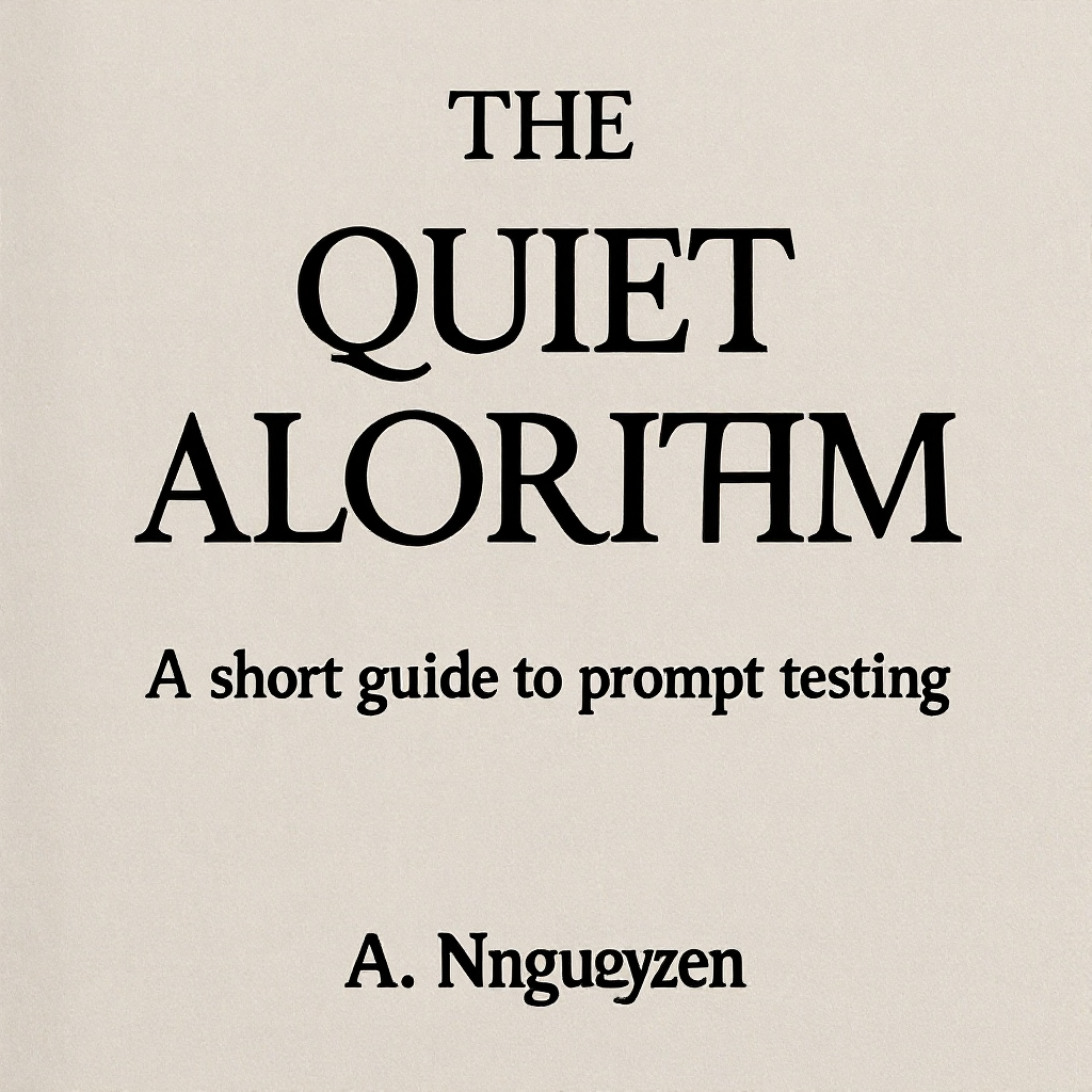 Book cover with title THE QUIET ALORITHM and author line