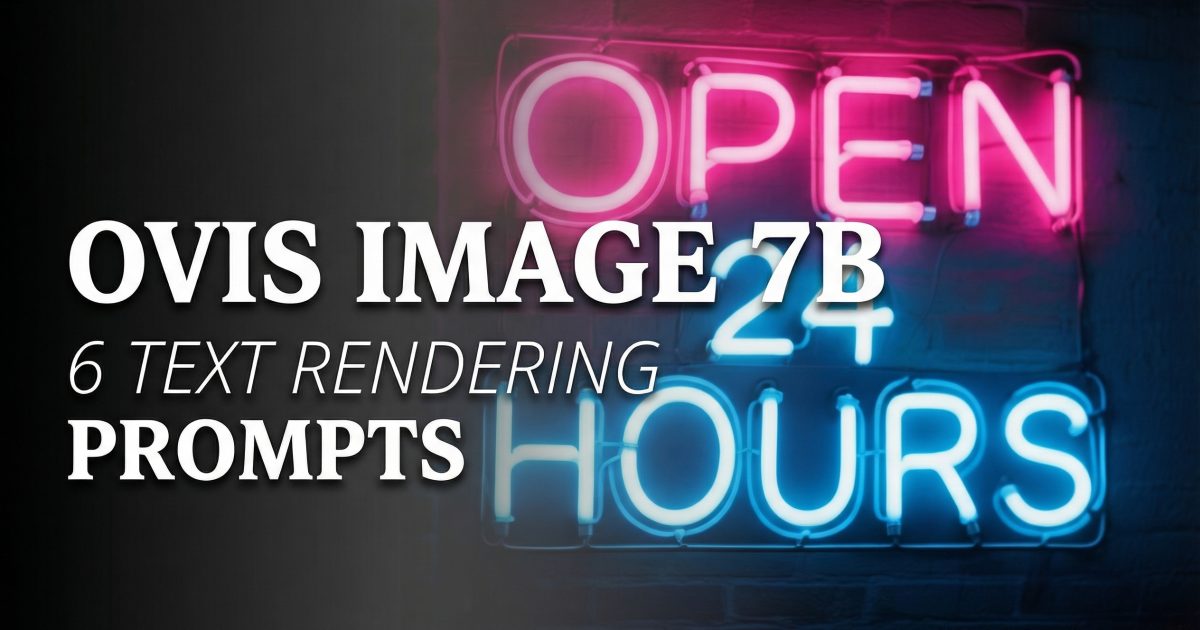 Ovis Image 7B: 6 Text Rendering Prompts