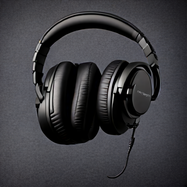 Matte black headphones on dark background