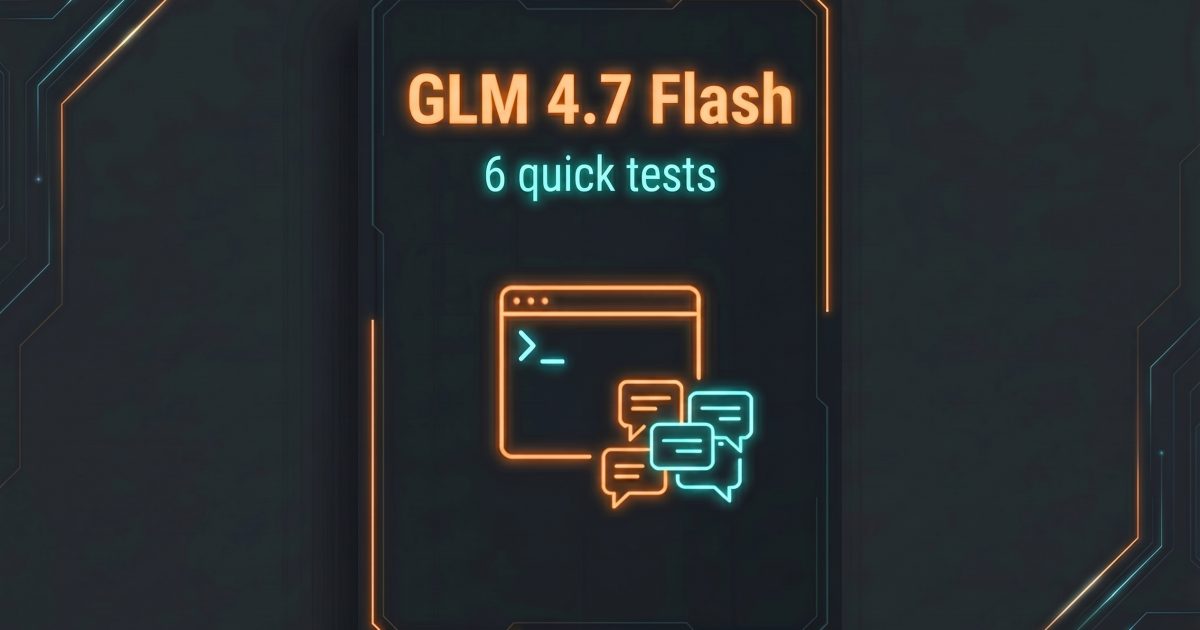 GLM-4.7-Flash: 6 Quick Tests (JSON, Code, Translation)