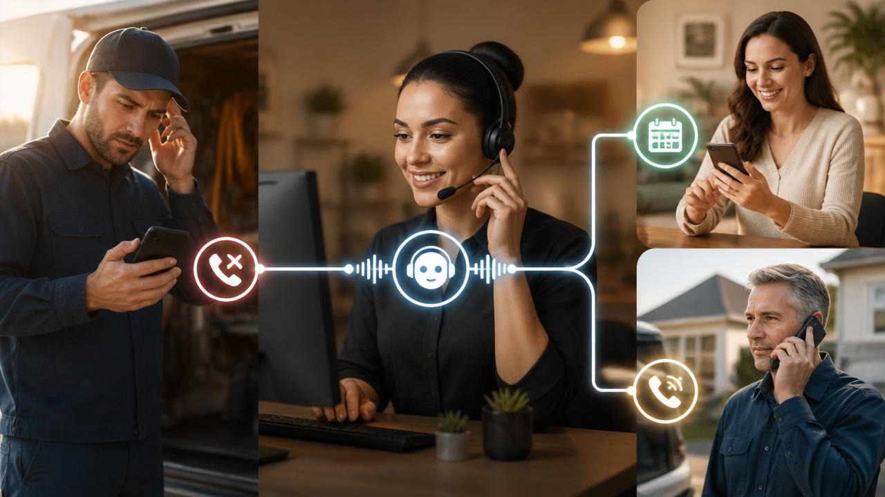AI receptionist for missed calls converting phone demand into bookings and callbacks