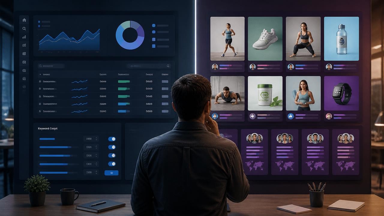 Google Ads AI agent vs Meta Ads AI agent shown across search intent and creative testing workflows