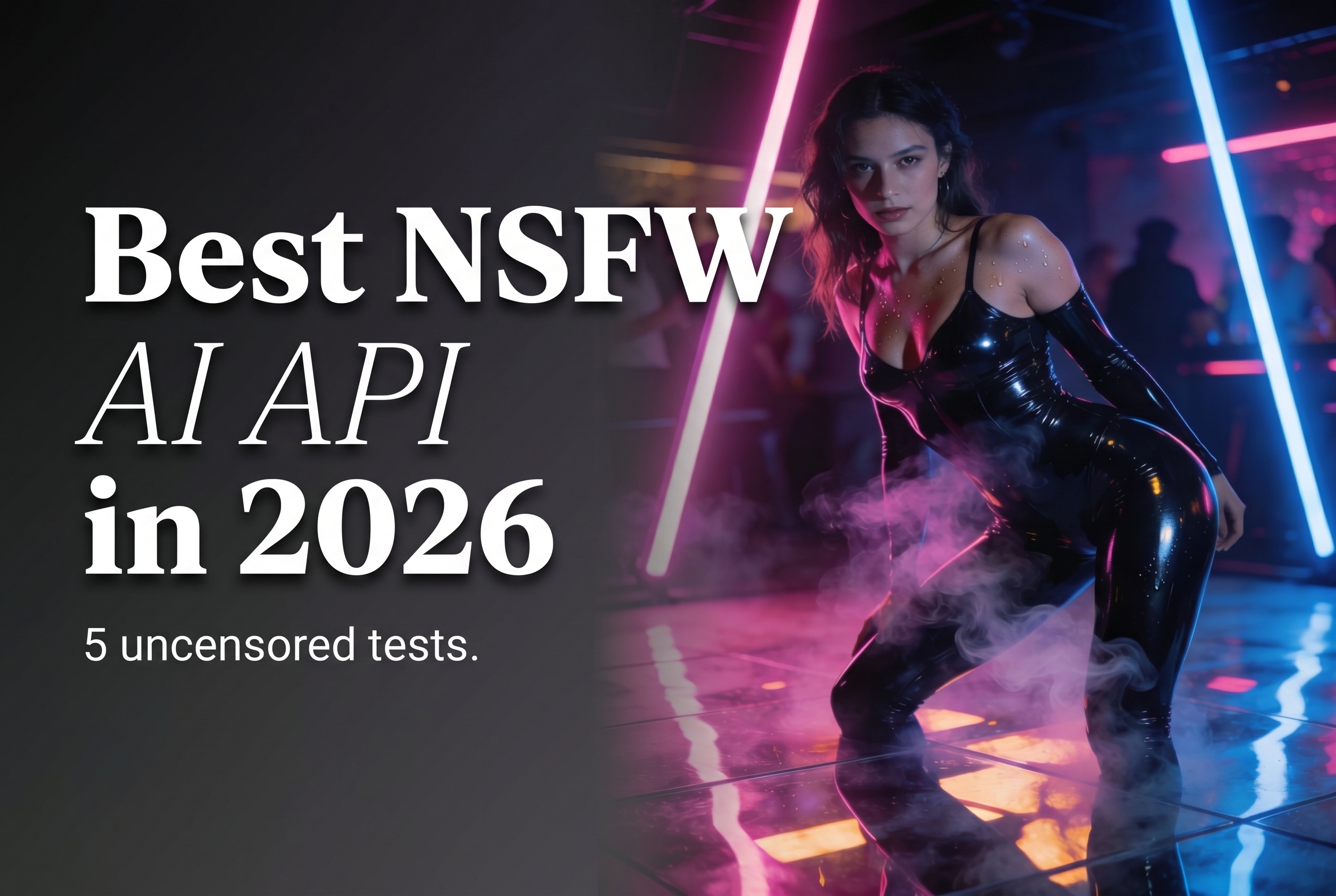 Best NSFW AI API in 2026 cover image with neon fashion test