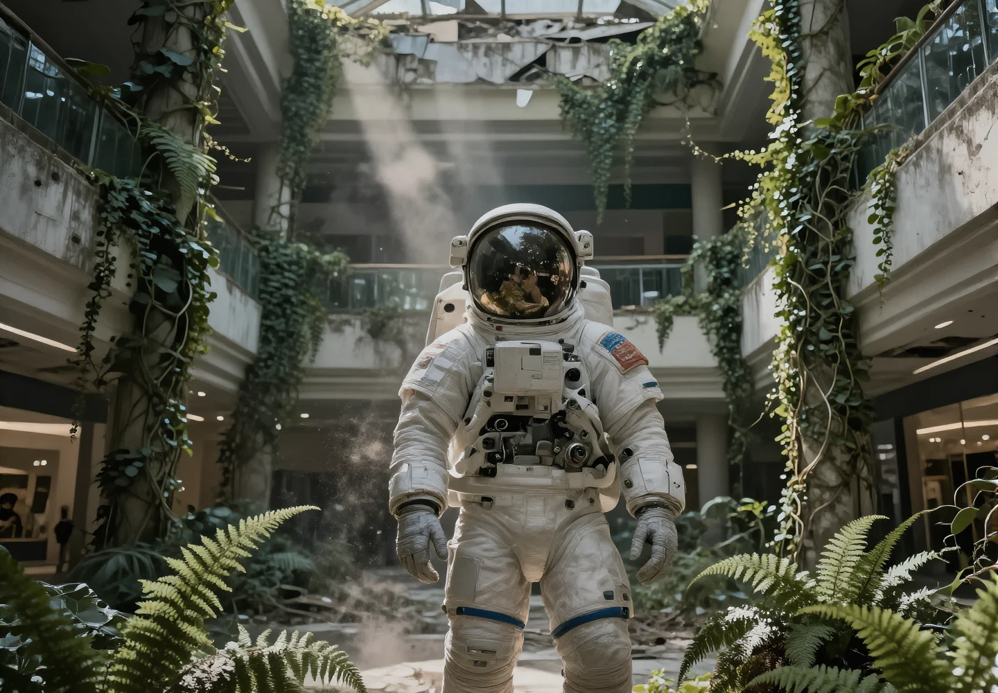 Astronaut mall source image for Cosmos 3 Super vs Grok Imagine Video 1.5 test