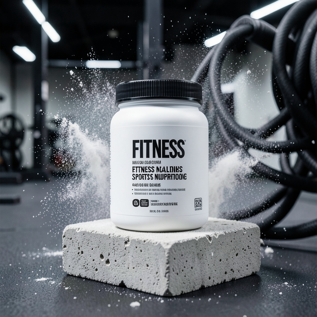 Fitness supplement jar ad generated with FLUX.2 Klein 4B
