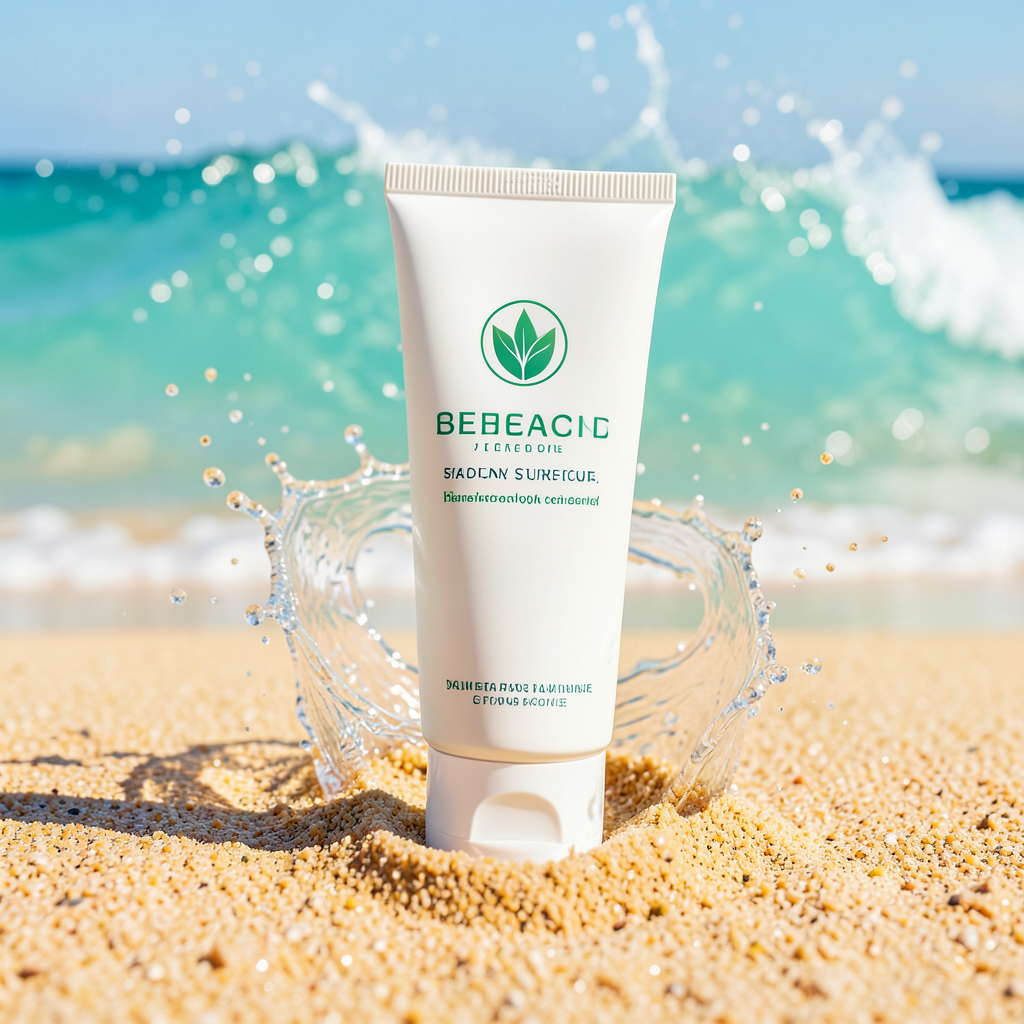 Sunscreen tube summer ad generated with FLUX.2 Klein 4B