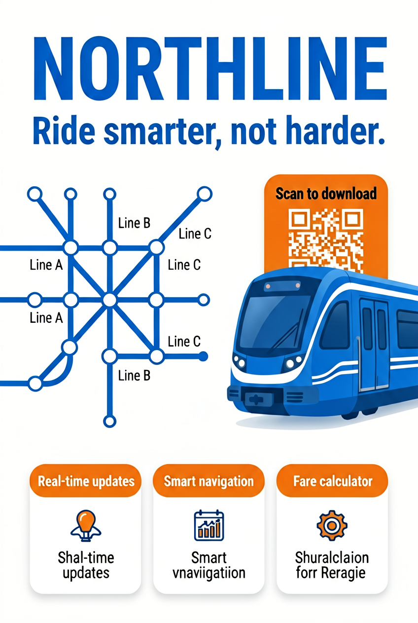 GPT Image 2 Custom output for the NORTHLINE transit poster prompt