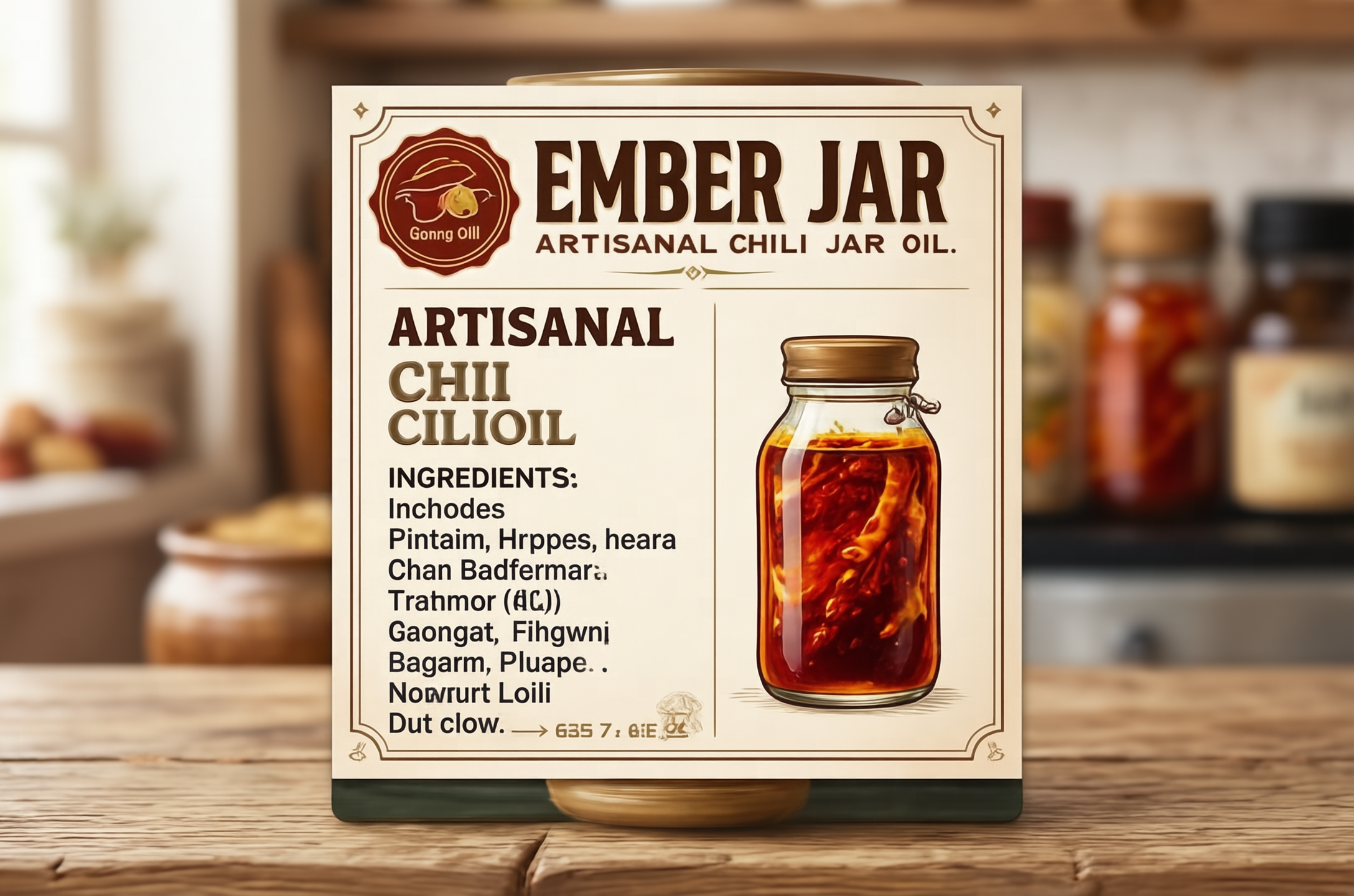 SenseNova U1-8B Text-to-Image chili oil label test