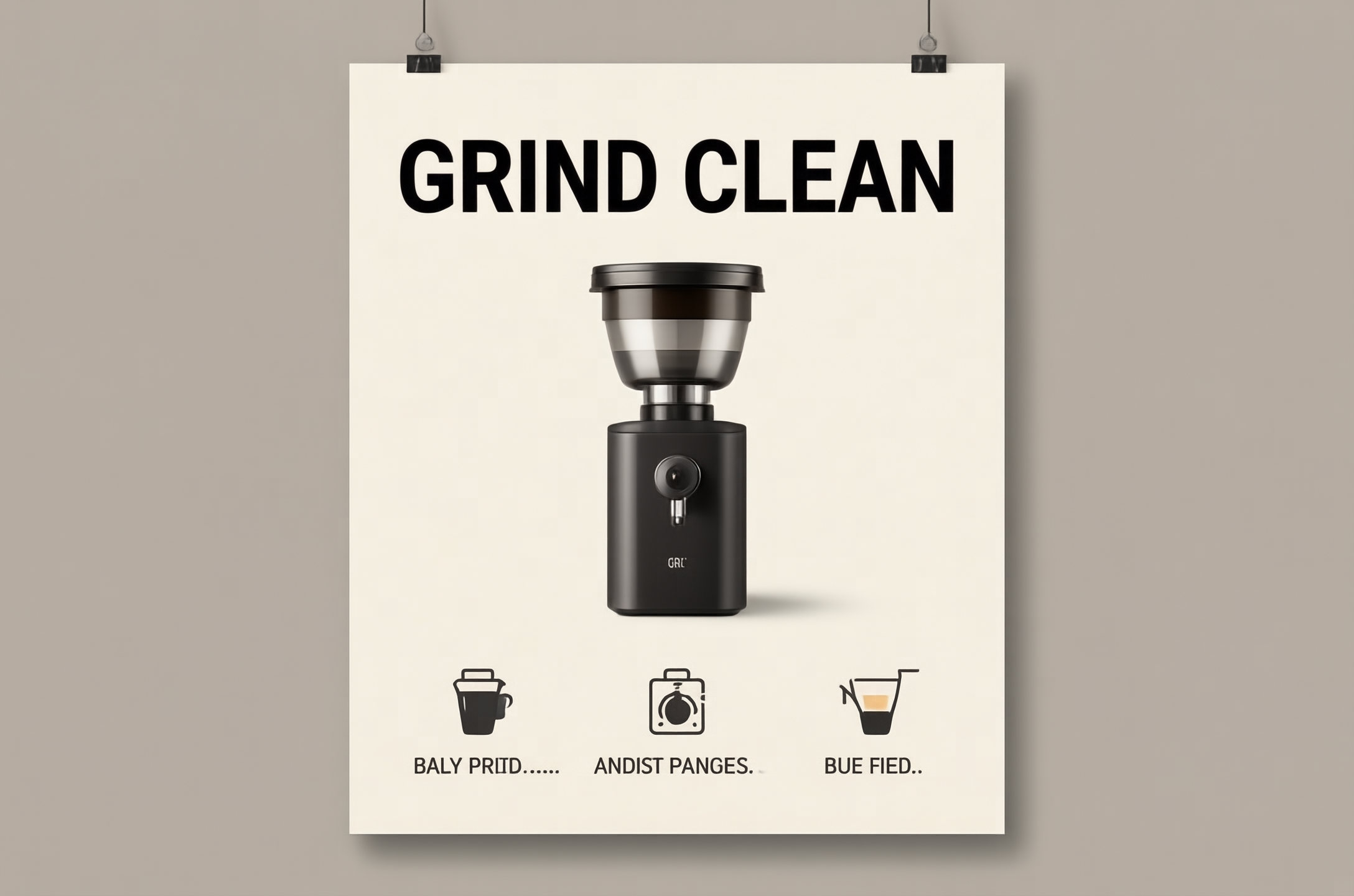 SenseNova U1-8B Text-to-Image espresso grinder poster test