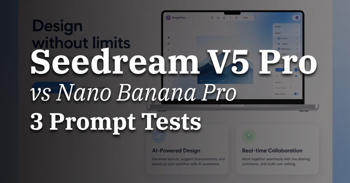 Seedream V5 Pro vs Nano Banana Pro: 3 Prompt Tests