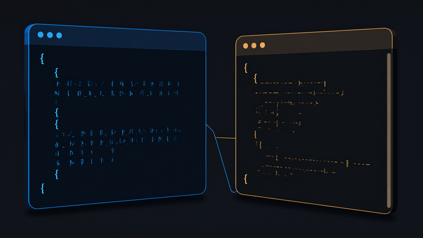 Two terminal windows for an LLM output-format comparison